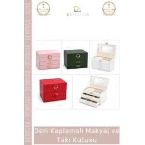 #TakıKutusu Lüks Tasarım Bölmeli Organizer Suni Deri Dayanıklı Deri Kaplamalı Makyaj Takı Kutusu