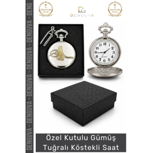 #KöstekliSaat Osmanlı Gümüş Kaplama Nostaljik Koleksiyonluk Hediyelik Gümüş Tuğralı Köstekli Saat