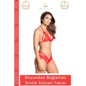 #FanteziSütyen Yeni Sezon Fantezi Seksi Dantelli Şık Boyundan Ayarlı Bağlamalı Fantezi Sütyen Takım