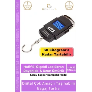 #Tartı Dijital Hassas Ölçüm Yapan Taşınabilir Kompakt ABS Plastik Gövdeli Bagaj Tartısı Max 30