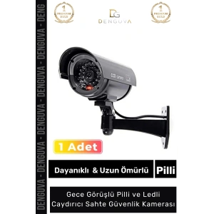 GüvenlikKamerası Caydırıcı Gece Görüş Görünümlü Aktivasyon Işıklı Pilli Kaliteli Shte Güvenlik Kamerası