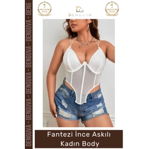 #FanteziBody Seksi Zarif Balenli Destekleyici Şık Tasarım Konforlu İnce Askılı Kadın Body