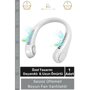 #BoyunFanı Güçlü Sessiz Şarj Edilebilir USB Giyilebilir Taşınabilir Mini Hava Üflemeli Boyun Vantilatörü