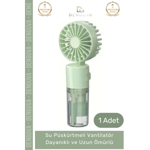 #ElFanı Taşınabilir 3 Kademeli 1200 mAh Usb Şarjlı Su Hazneli Püskürtmeli Mini Klima Vantilatör