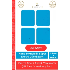 Özel Üretim Çift Taraflı Köpük Montaj Yapışkanlı Güçlü Akrilik Sabitleme 25x30mm Asma Bant 36 Adet