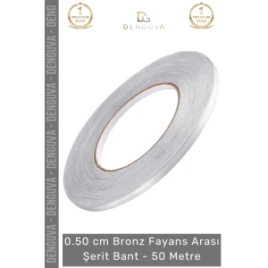 #ŞeritBant Kendinden Yapışkanlı Dekoratif 0.50cm 50 Metre Şık Karo Zemin Duvar Bronz Fayans Arası Şerit Bant - 1 Adet