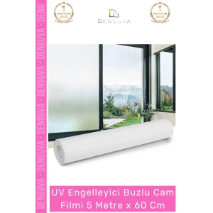 #CamFilmi UV Engelleyici Gizlilik Sağlayan Yapışkanlı Dekoratif Buzlu Cam Filmi 5 Metre x 60 Cm