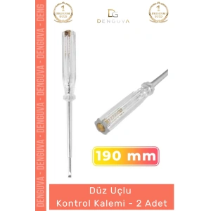 #KontrolKalemi Profesyonel Sağlam Dayanıklı Sanayi Tipi Kaliteli Çelik Düz Uçlu Kontrol Kalemi 190 mm - 2 Adet