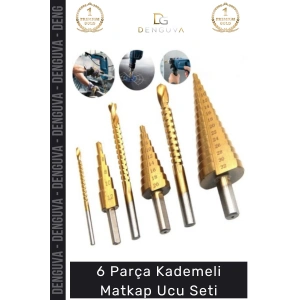 #MatkapUcu Titanyum Kaplı HSS Kademeli Metal Ahşap Delici Matkap Ucu Sac Delme 6 Parça Panç Seti