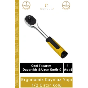#CırcırKolu Sanayi Profesyonel Çelik Mekanik Lokma Anahtarı Ergonomik Kaymaz Yapı 1/2 Cırcır Kolu