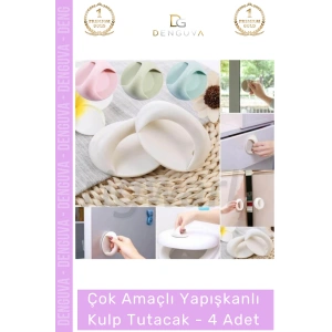 #Kulp Pratik Mobilya Çekmece Dolap Pencere Cam Kapı Kendinden Yapışkanlı Yapışkanlı Kulp Tutacak - 4 Adet