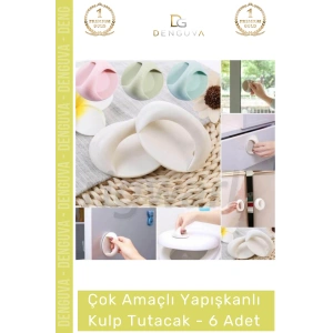 #Kulp Pratik Mobilya Çekmece Dolap Pencere Cam Kapı Kendinden Yapışkanlı Yapışkanlı Kulp Tutacak - 6 Adet