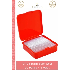 #Bant Nano Şeffaf Montaj Hazır Kesim Sabitleme 60 Parça Kolay Açılır Güçlü Çift Taraflı Bant - 2 Adet