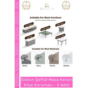 #KöşeKoruma Bebek Çocuk Güvenlik Şeffaf Silikon Mobilya Koruyucu Masa Kenarı Köşe Koruması - 5 Adet