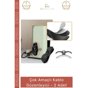 #KabloDüzenleyici Mutfak Tezgah Küçük Ev Aletleri Airfryer Kahve Makinesi Siyah Kablo Düzenleyici - 2 Adet