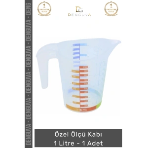 #ÖlçüKabı Hassas Mutfak Laboratuvar Ölçekli Gı Uyumlu Pratik Özel Ölçü Kabı 1 Litre - 1 Adet