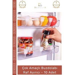 #RafAyırıcı Mutfak Düzenleyici Plastik Organizer Dolap İçi Pratik Set Buzdolabı Raf Ayırıcı - 10 Adet