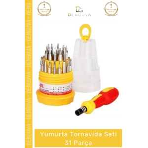 #Tornavida Profesyonel Hassas Elektronik Tamir Onarım Çok Amaçlı Yumurta Tornavida Seti 31 Parça
