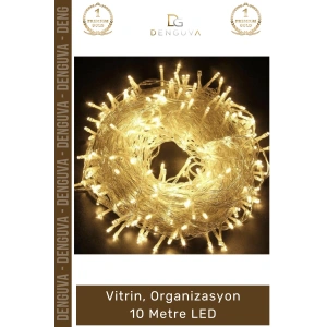#Led Gün Işığı Dekoratif Sabit Yanan Aydınlatma Süsleme Vitrin Organizasyon 10 Metre Led