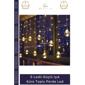 #Led Dekoratif Ambiyans Aydınlatma Modern Şık 5 LEDli Güçlü Işık Küre Toplu Perde Led