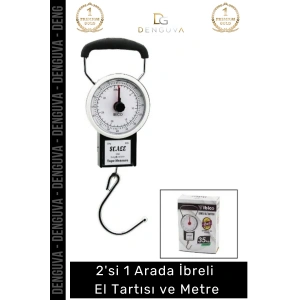 #Tartı Hassas Mekanik Bagaj Balık Askılı 35 Kg Yaylı 2si 1 Arada İbreli El Tartısı Metre