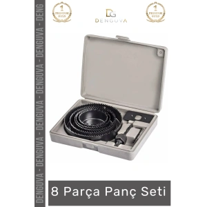 #PançSeti Alçıpan Ahşap Plastik Metal Delik Açma Takımı Profesyonel Hassas Kesim 8 Parça Panç Seti