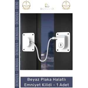 #EmniyetKilidi Çocuk Güvenlik Pencere Kapı Çelik Halatlı Balkon Koruma Beyaz Plaka Halatlı Emniyet Kilidi