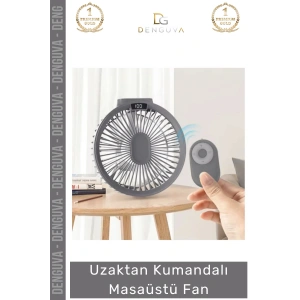 #Vantilatör LED Dijital Şarj Göstergeli Ultra Sessiz Gece Lambalı Uzaktan Kumandalı Masaüstü Fan