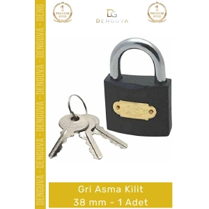 #AsmaKilit Paslanmaz Çelik Gövde Darbelere Dayanıklı Yüksek Güvenlik Profesyonel Gri Asma Kilit 38 mm - 1 Adet