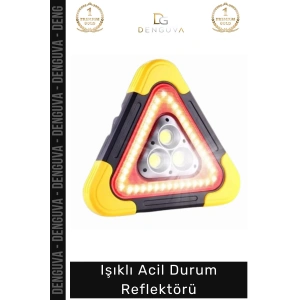 #Reflektör Solar LED Güneş Panelli Powerbank Şarjlı Katlanabilir Trafik Işıklı Acil Durum Reflektör
