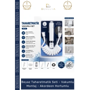 #Taharetmatik Beyaz Taharetmatik Seti Hijyenik Dayanıklı Tasarruf Vakumlu Montaj Akordeon Hortumlu