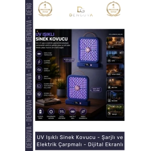 #SinekKouvucu Sinek Kovucu Mor UV Işık Şarjlı Taşınabilir Haşere Elektrik Çarpmalı Dijital Ekranlı