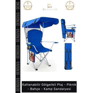#Sandalye Profesyonel Ergonomik Güneş Korumalı Sağlam Yapı Katlanabilir Gölgelikli Kamp Sandalyesi