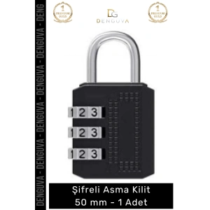 #AsmaKilit Dayanıklı Sertleştirilmiş Çelik Gövdeli Profesyonel Üstün Koruma Şifreli Asma Kilit 50mm - 1 Adet