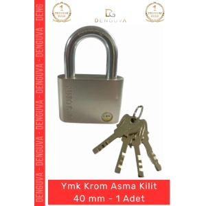 #AsmaKilit Sertleştirilmiş Çelik Yüksek Güvenlikli Dayanıklı Paslanmaz Metal Krom Asma Kilit 40 mm - 1 Adet