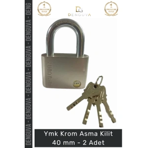 #AsmaKilit Sertleştirilmiş Çelik Yüksek Güvenlikli Dayanıklı Paslanmaz Metal Krom Asma Kilit 40 mm - 2 Adet