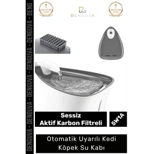 #SuKabı Sessiz Motorlu 2,5 Litre Aktif Karbon USB Işıklı Hazneli Uyarılı Kedi Köpek Su Kabı