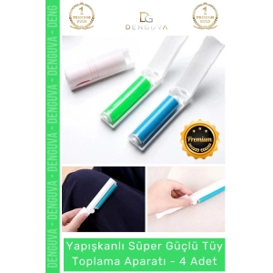 #TüyRulosu Yapışkanlı Yıkanabilir Silindir Kedi Köpek Koltuk Elbise Pratik Tüy Toz Toplama Rulosu - 4 Adet