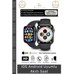#AkıllıSaat Su Geçirmez 45mm T700s Simli Android Sağlık Sensörlü Bluetooth Aramalı Alarm Akıllı Saat