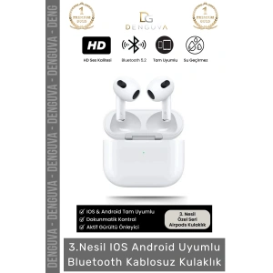#Kulaklık Bluetooth 52 Aktif Gürültü Önleyici Stereo HD Ses Su Geçirmez Kulak İçi Kablosuz Kulaklık
