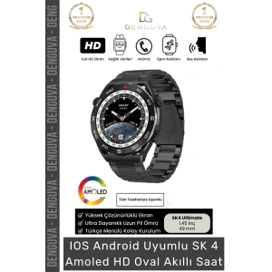 #AkıllıSaat Amoled Ekranlı Gri Metal Kordonlu GPS NFC Su Geçirmez IOS Android Uyumlu Akıllı Saat