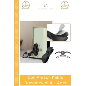 #KabloAparatı Mutfak Çok Amaçlı Kablo Toplayıcı Aparat Kahve Siyah Sarma Düzenleyici - 4 -Adet