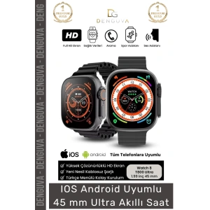 #AkıllıSaat Watch8 Ultra 2023 Smart Watch Su Geçirmez Nabız Ölçer iOS Android 45mm Ultra Akıllı Saat