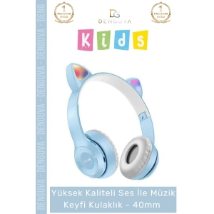 #Kulaklık Işıklı LED Çocuk Mikrofonlu Kulaküstü Stereo Şarjlı Pembe RGB Kablosuz Bluetooth Kedili Kulaklık