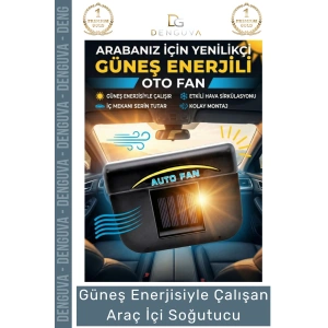 #AraçFanı Güneş Enerjili Auto Cool Portatif Oto Havalandırma Fan Sistemi Çalışan Araç İçi Soğutucu