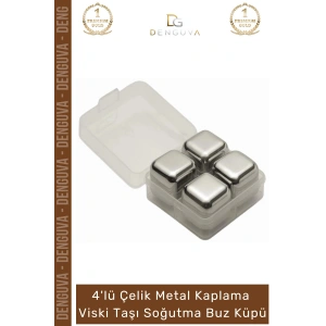 #BuzKüpü Gold Kaplama Paslanmaz Çelik Viski Taşı Metal Hızlı Soğutucu Seti Taşı Soğutma Buz Küpü