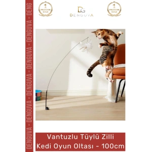 #KediOyuncağı Vantuzlu İnteraktif Sağlam Kaliteli Avcılık Eğitici Zemin Tüylü Zilli Kedi Oyun Oltası