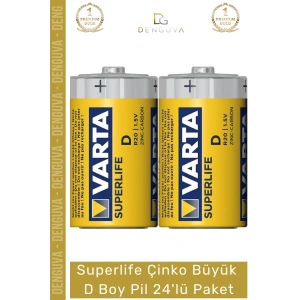 #Pil Uzun Ömürlü Dayanıklı Ekonomik Yüksek Performanslı Kaliteli Çinko Büyük D Boy Pil 24lü