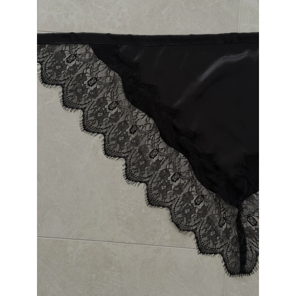 Asimetrik Dantelli Saten Bel Aksesuarı