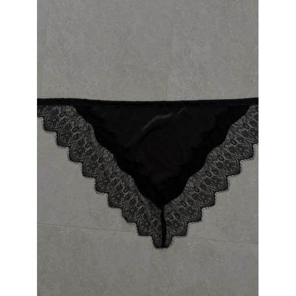 Asimetrik Dantelli Saten Bel Aksesuarı